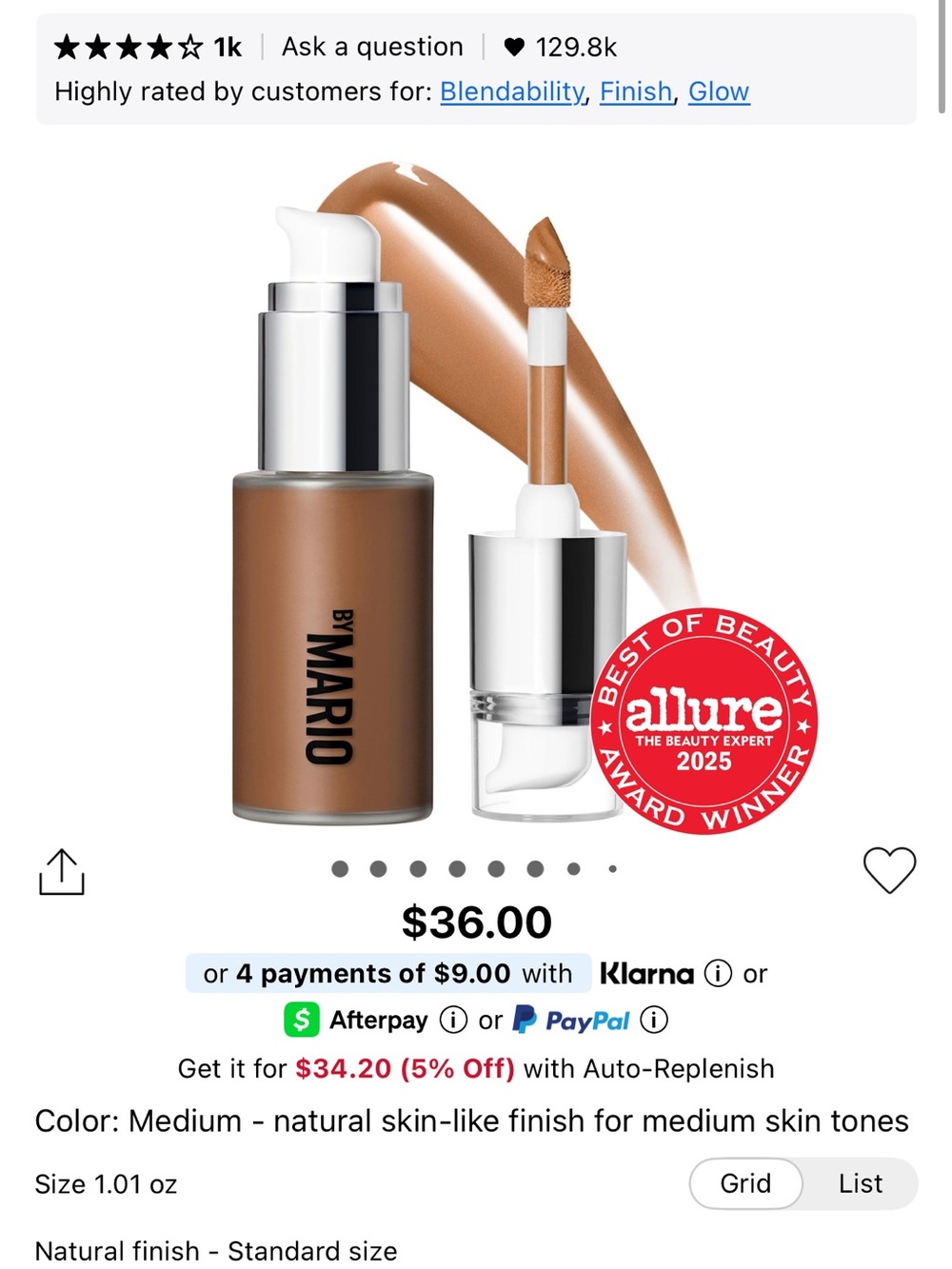 Makeup By Mario Bronzer & Contour Liquid — Medium Tan